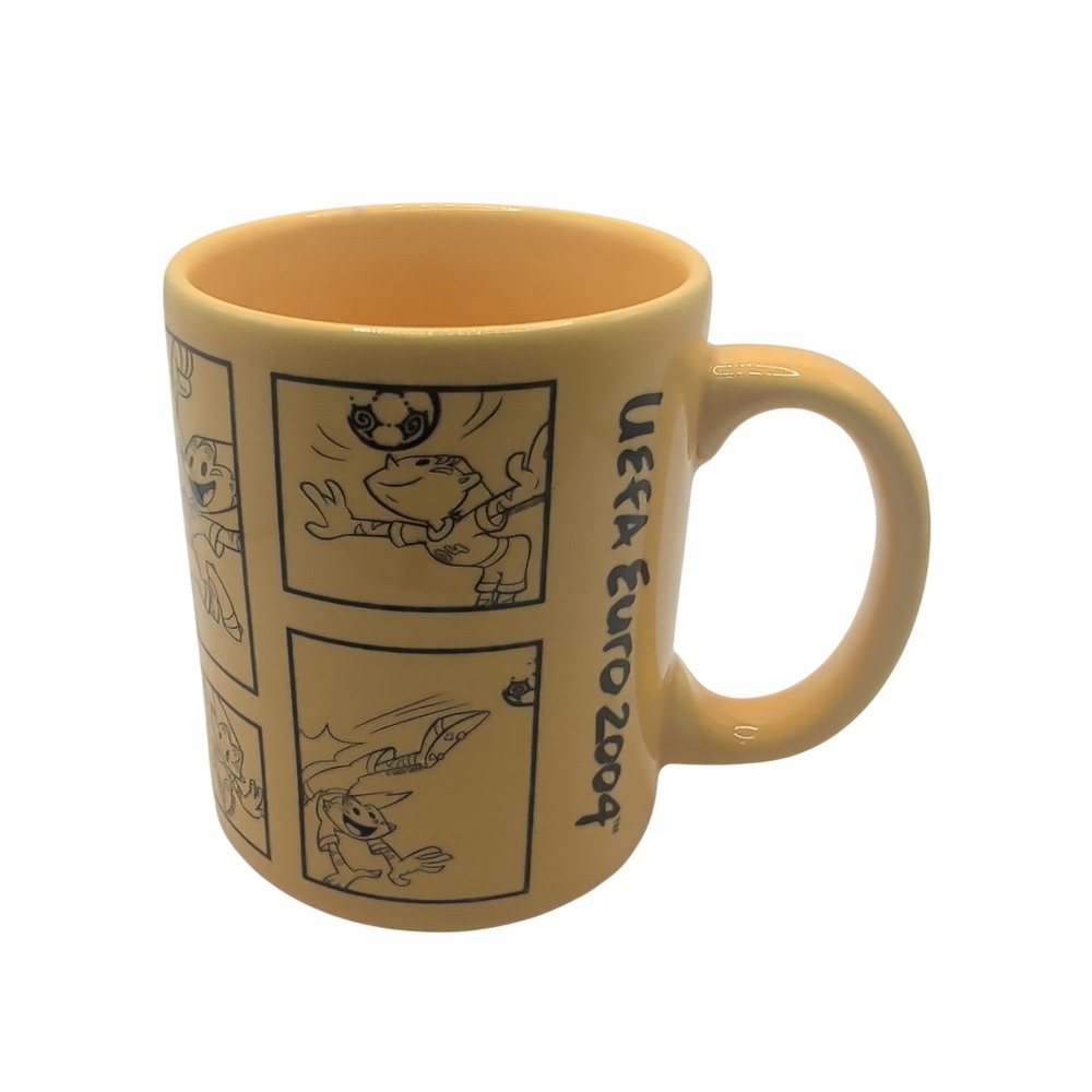 UEFA Mug Yellow Euro 2004 Portugal Kinas Mascot Ceramic Portugal